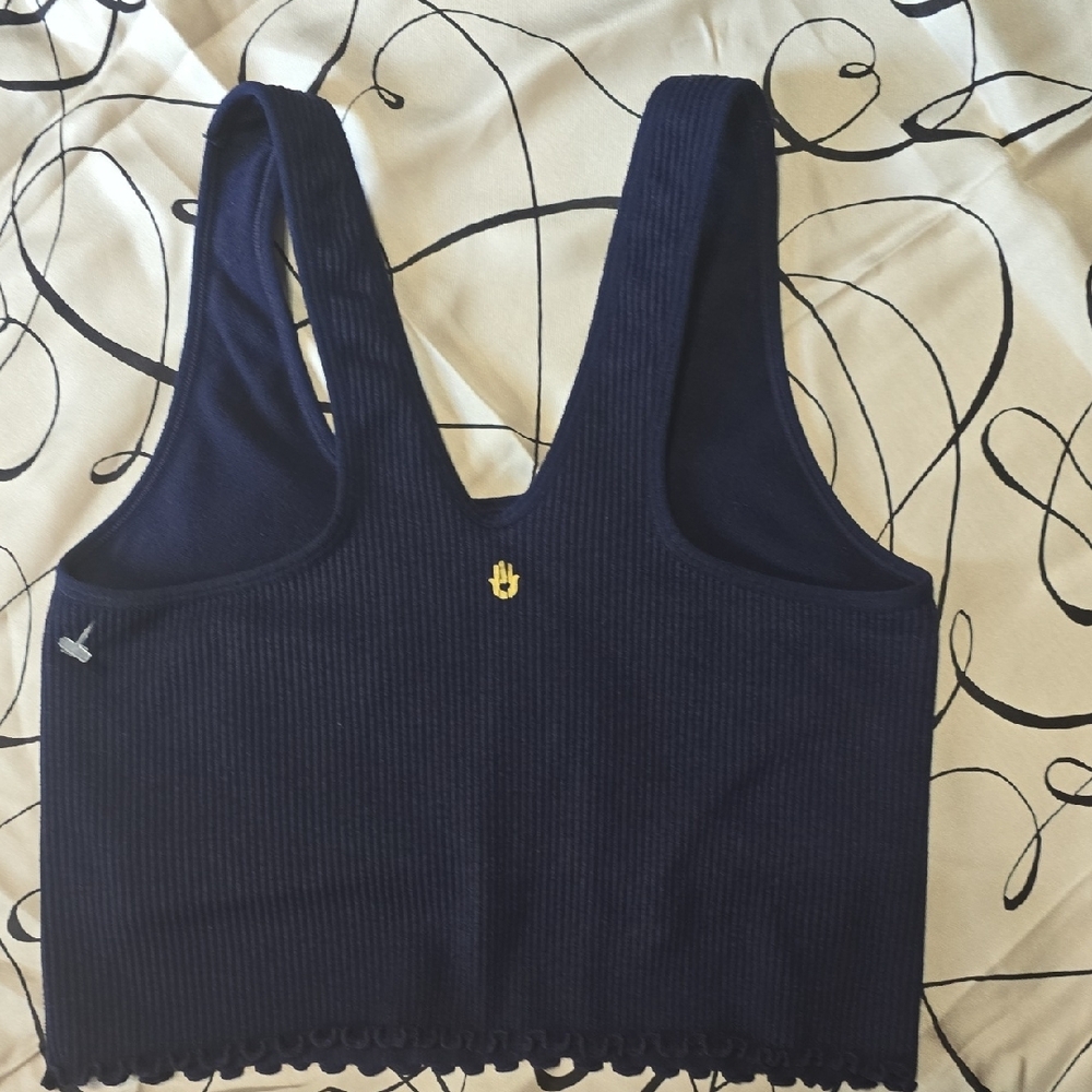 #104. Navy Ribbed Tank and Leggings Set - Picture 4 of 8